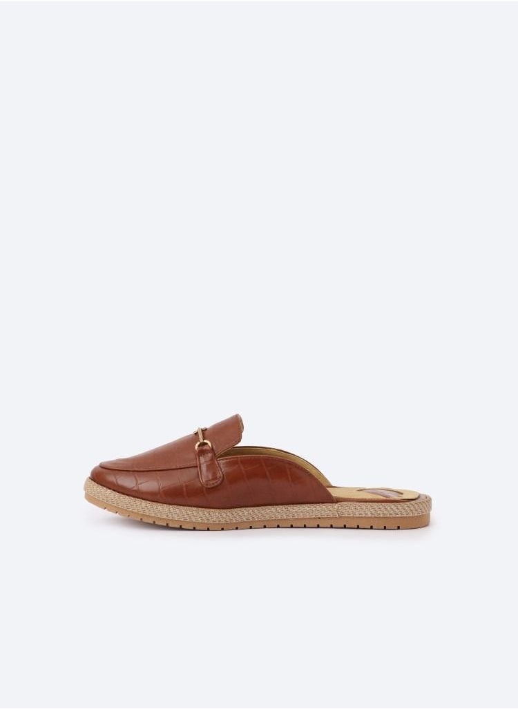 Zahwa Slipper Circled Crocodile Accessories Leather Flat  - Image 3