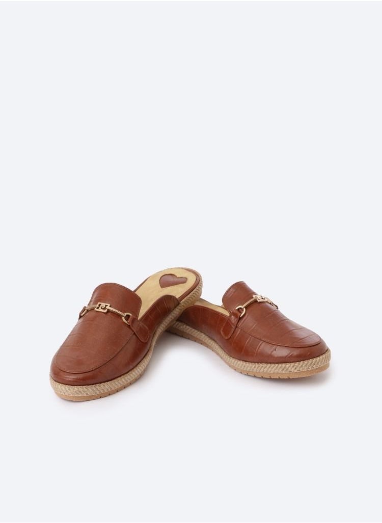 Zahwa Slipper Circled Crocodile Accessories Leather Flat  - Image 2
