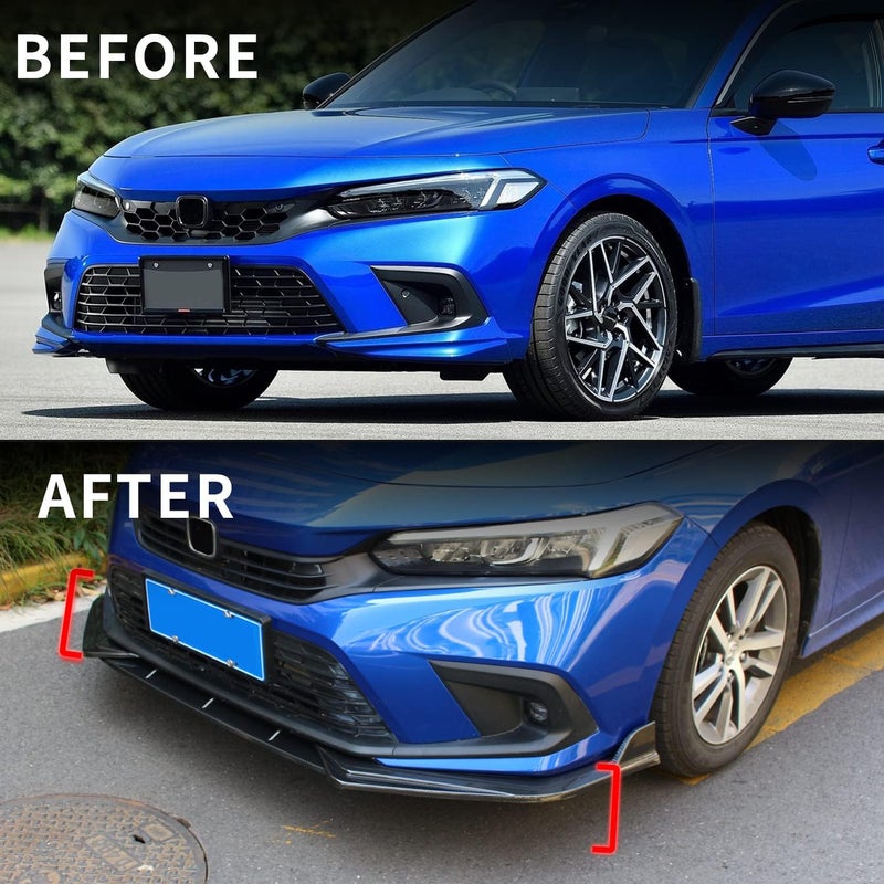 ARCHAIC Front Spoiler for 11th Gen Civic Sedan 2021-up - ABS Bumper Lip Chin Spoiler (Carbon Fiber Print) - Image 5
