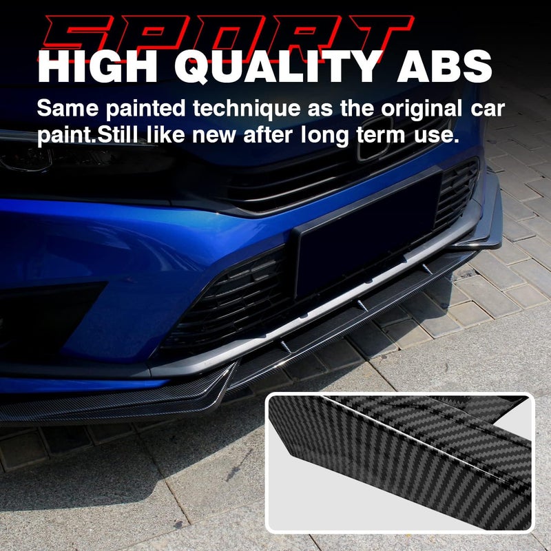 ARCHAIC Front Spoiler for 11th Gen Civic Sedan 2021-up - ABS Bumper Lip Chin Spoiler (Carbon Fiber Print) - Image 4