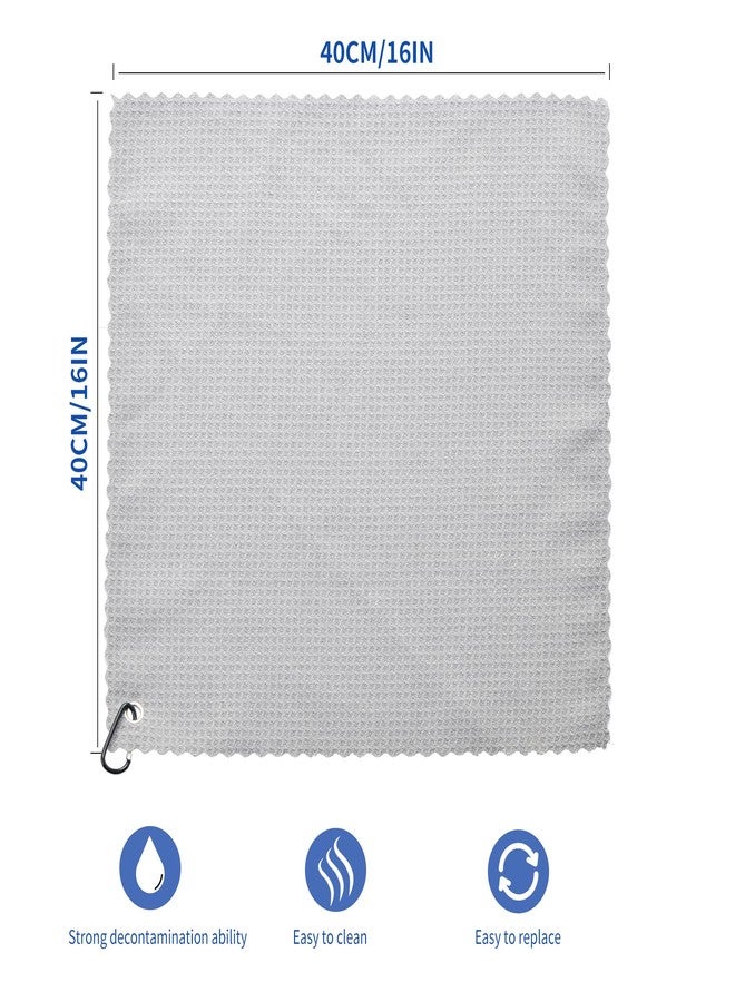 CYCLXY 6 Pcs Golf Bag Towels,16" X 16",Microfiber Waffle Pattern for Golf Bags Towel for Men Women,Fishing Essentials Gifts with Carabiner Clip,Dish Cloth,Kitchen Clean Towels - Image 2