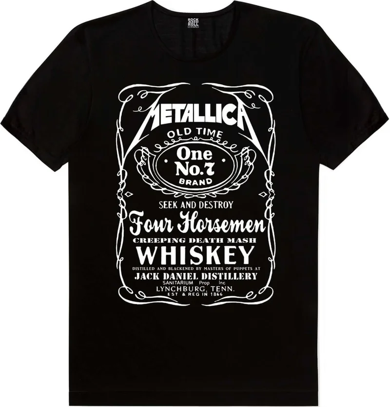 Rock&Roll Metallica Jack Logo Black Short Sleeve Women's T-Shirt
