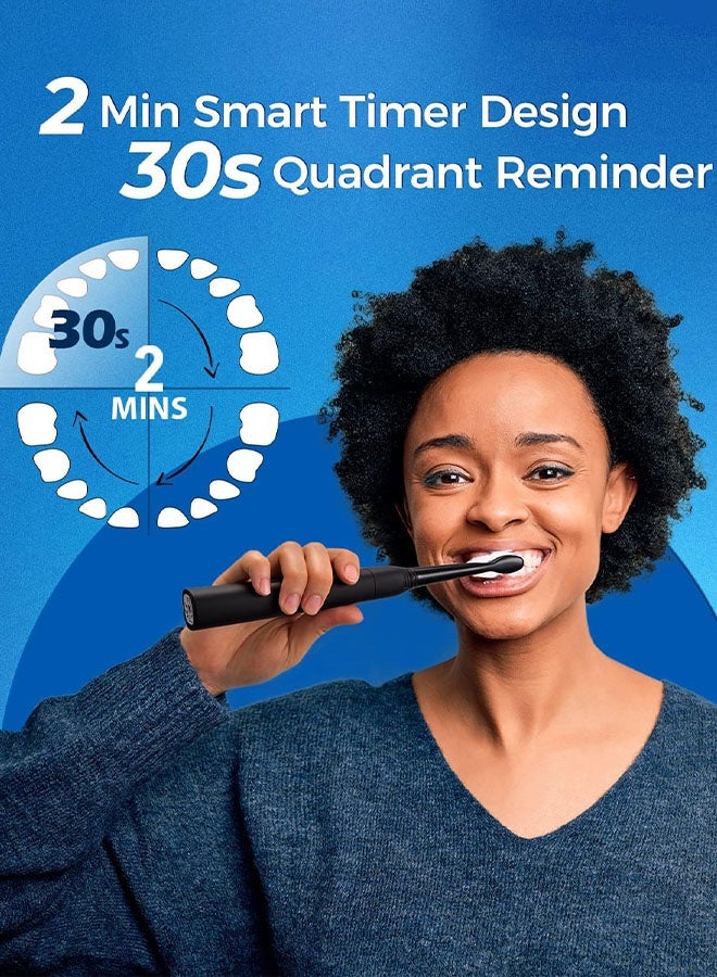 CubeG Rotating Electric Toothbrush for Adults with 8 Brush Heads, Travel Case, 5 Cleaning Modes with Sonic Vibration, PX 7 Level Waterproof, 3 Hours Fast Charge, Up to 180 Days of Use Black - Image 5