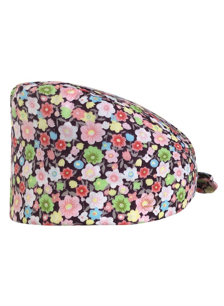 KUYING Nurse Hat With Small Fresh And Cute Pattern Medical Work Hat 
