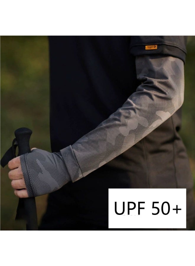 Goolsky 1Pair New Cooling Arm Sleeves Gloves for Women & Men - High Elastic Long Sports Sleeves for Summer, Cycling, Fishing, Outdoor - Compression Sleeves with Gloves - Ice Cold Sun Pratection Sleeves - Image 1