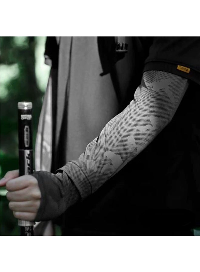 Goolsky 1Pair New Cooling Arm Sleeves Gloves for Women & Men - High Elastic Long Sports Sleeves for Summer, Cycling, Fishing, Outdoor - Compression Sleeves with Gloves - Ice Cold Sun Pratection Sleeves - Image 3