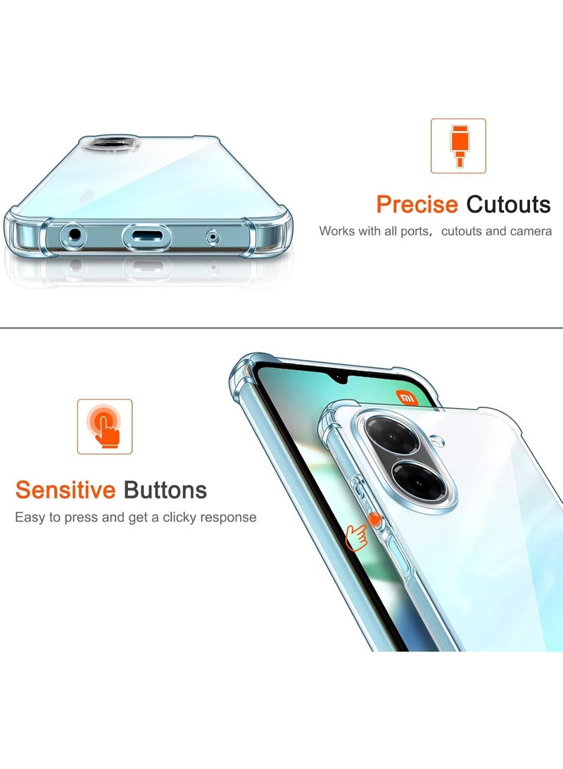 حافظة حماية شفافة  لموبايل Xiaomi Redmi A5 حافظة حماية رفيعة من البولي يوريثين الحراري المرن الناعم لهاتف Xiaomi Redmi A5، شفاف - Image 5