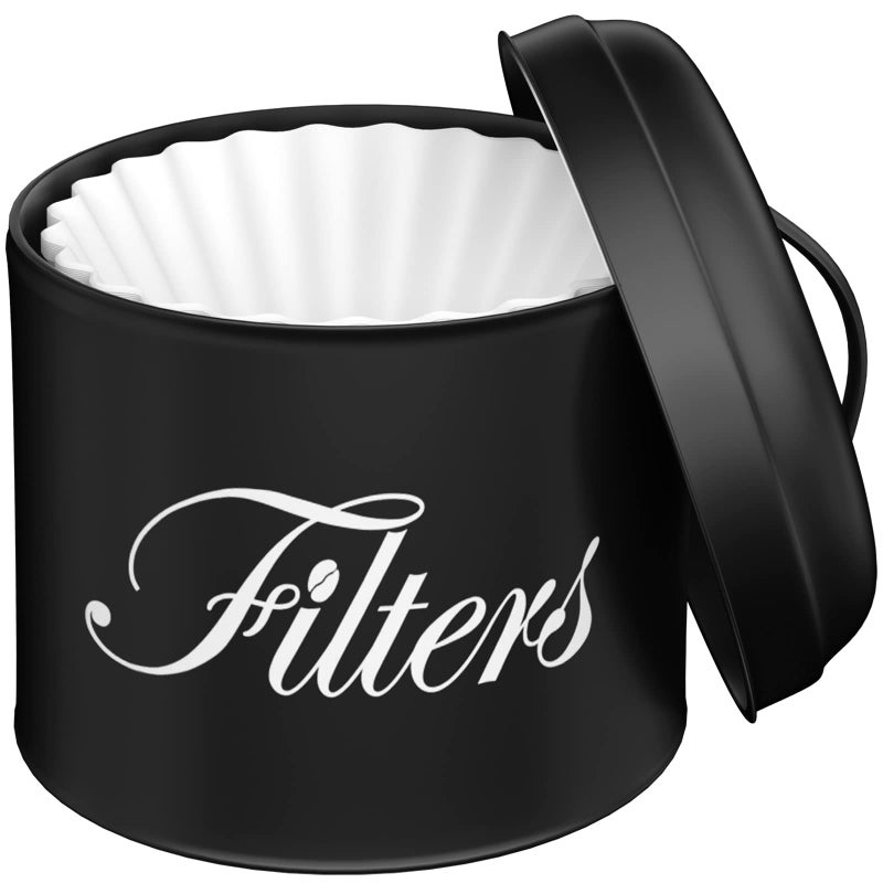APOIMNA Coffee Filter Holder Basket Storage Container for Counter Black Small Bar Accessories for Coffee Bar StationBlack
