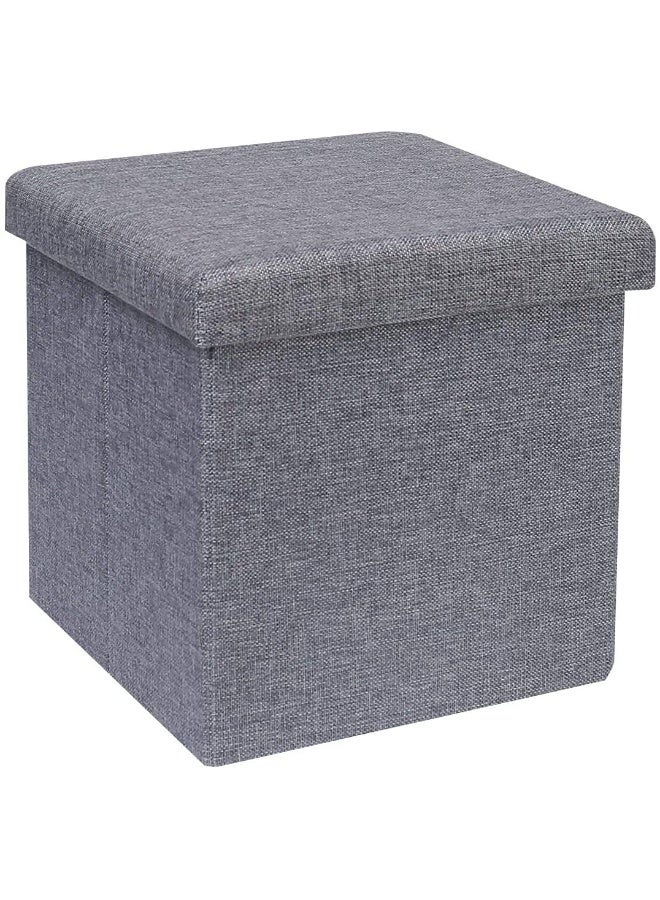 Lazer Folding Organizer Storage Stool, Grey, Pack of 4 - Image 3
