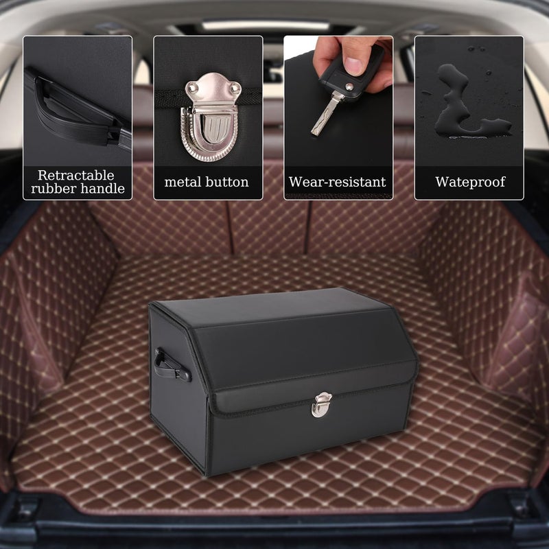 Paporich Leather Collapsible Car Trunk Organizer with Lid - Medium - Image 4