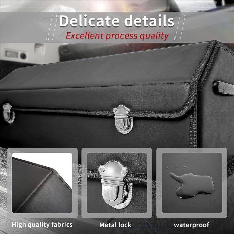 Paporich Leather Collapsible Car Trunk Organizer with Lid - Medium - Image 2