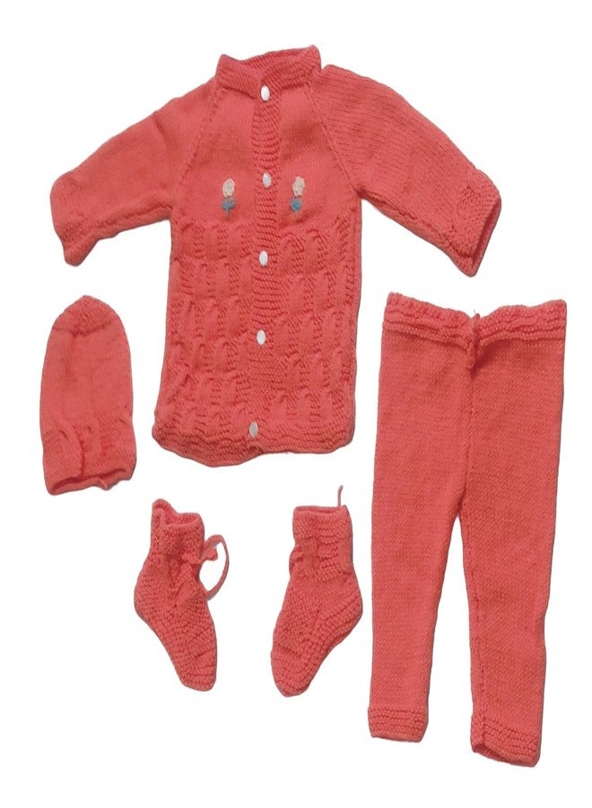 Cute Collection Woolen Light Weight Sweater for New Born Baby Boy and Girls | Sweater with Trouser, Cap and Pair of Socks Combo | Warm Clothes 6-9 Months Babies - Image 1