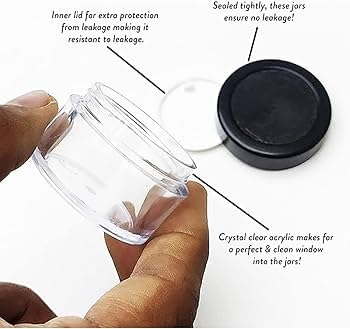 M.C. PIPWALA MC PIPWALA Empty Acrylic San Jar Cosmetic Container with Leakproof Inner lids for Lip Balms Lip Scrubs Body Butters Eyeshadow Makeup DIY Cosmetics Beauty Products 200pcs  - Image 3