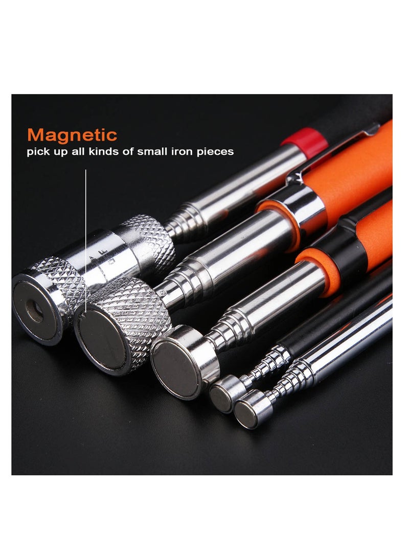 AROAQ Telescoping Magnetic Pickup Tools, Extendable Grabber Mechanic Tools, Mini Portable Telescopic Magnetic Magnet Pen For Picking Up Nut Bolt Extendable Pickup Rod Stick, ( Black with Light ) - Image 4