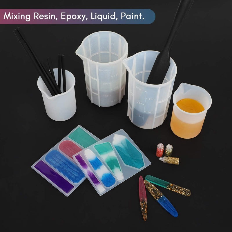Gartful Store Black Silicone Stir Sticks Kit for Epoxy, 1pcs Silicone Spatula for Resin, 2pcs Large Silicone Stir Sticks, 4pcs Small Silicone Sticks, DIY Craft Tool for Mixing Resin, Paint, Liquid, Set of 7 - Image 5