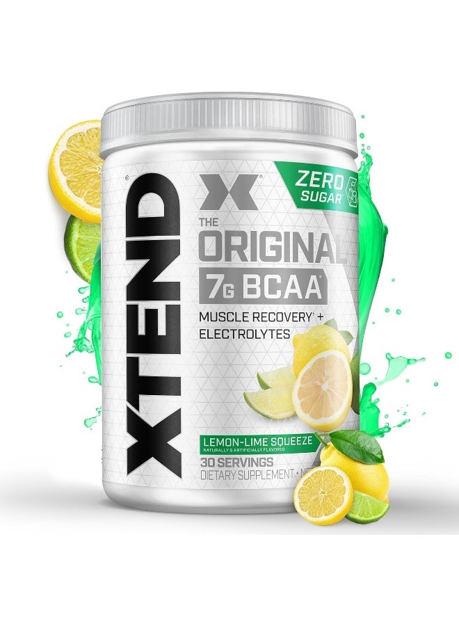 XTEND Original BCAA Powder Zero Sugar With Electrolytes for Hydration & Muscle Repair, Post-Workout Supplement, Lemon Lime Squeeze Flavor - 30 Servings - Image 1