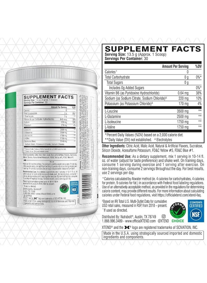 XTEND Original BCAA Powder Zero Sugar With Electrolytes for Hydration & Muscle Repair, Post-Workout Supplement, Lemon Lime Squeeze Flavor - 30 Servings - Image 2