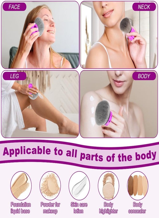 YOSINXU 2 Pack Extra Large Body Makeup Brush, Round Head Foundation Brush, Wide Round Head Kabuki Brush For Application Sunscreen Face& Back Makeup Brush, Wet&Dry Use - Image 4