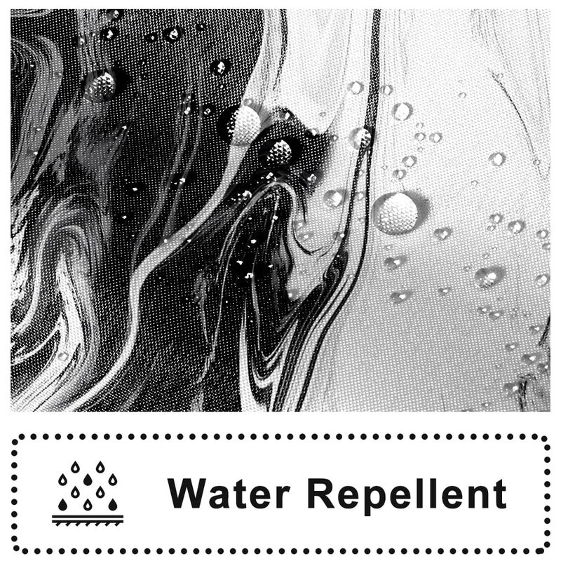 Ruelvth Black and White Shower Curtain, Modern Abstract Black Marble Shower Curtain for Bathroom Aesthetic Ink Texture Waterproof Shower Curtain Set with Hooks, 72x72 Inch - Image 5