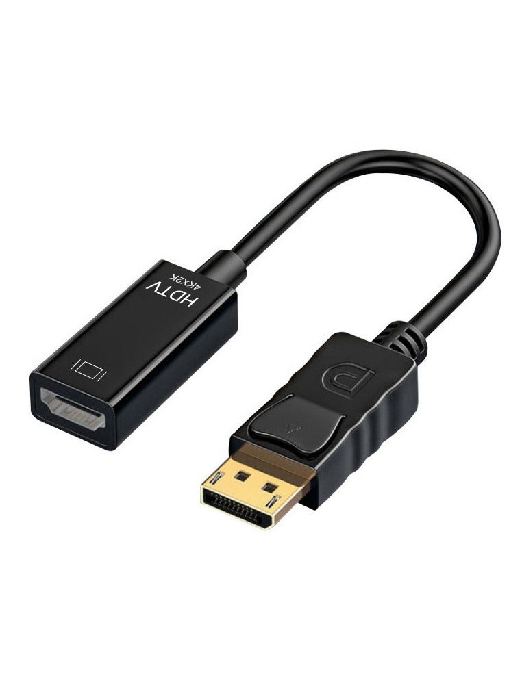 DisplayPort (DP) to HDMI Adapter – Black 4K Video Converter for Desktop, Laptop to TV, Monitor, Projector – Audio & Video Sync, Plug & Play, Sleek Design for Office, Gaming, and Home Entertainment  - Image 1
