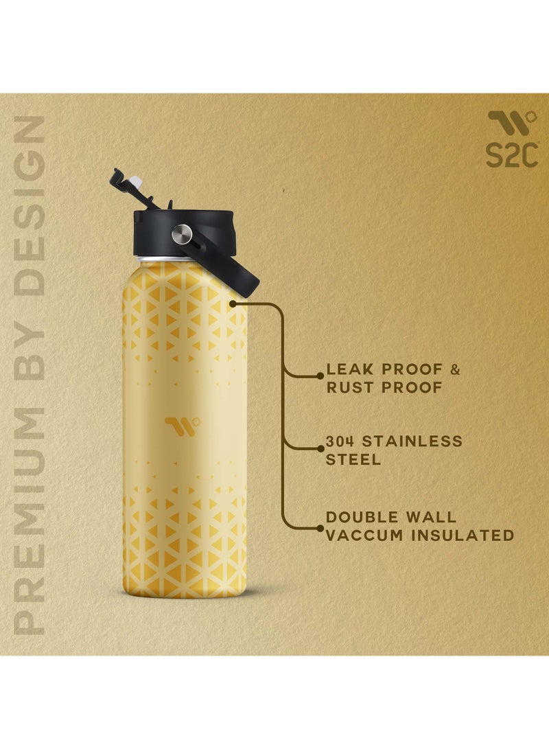 S2C Stainless Steel Water Bottle 1L,32oz Double Wall Vacuum Insulated Water Bottle, BPA Free Water Bottle for Kids School with Spout Lid - Thermos Water Flask for Hot Water, Water Bottles - Image 2
