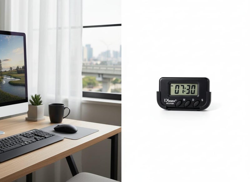 Car Dashboard Alarm Clock Stopwatch with Flexible Stand for Cars Depend on Accurate Time Measurement in Their Daily Works, Whether in Workshops, Laboratories or Technical Projects - Image 4