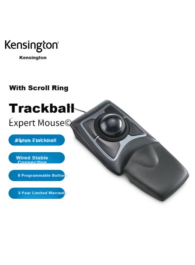 Kensington Trackball, Ergonomic Mouse, For Home Office Design And Drawing, Compatible With Asus, Lenovo, Shen Zhou, Hp, Apple, Wired Silver-gray Square Trackball K64325 - Image 1