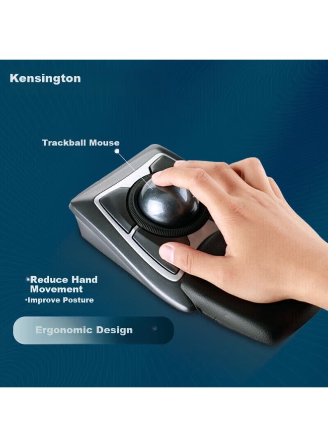 Kensington Trackball, Ergonomic Mouse, For Home Office Design And Drawing, Compatible With Asus, Lenovo, Shen Zhou, Hp, Apple, Wired Silver-gray Square Trackball K64325 - Image 4
