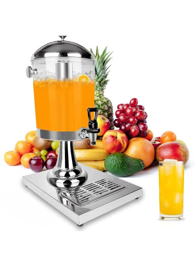 موزع مشروبات جافيوست، موزع مشروبات سعة 8 لتر للحفلات، موزع مشروبات ساخنة وباردة مع حاوية ثلج وصواني تنقيط من الفولاذ المقاوم للصدأ للحفلات، بوفيه تقديم المشروبات الباردة والبيرة - Image 1