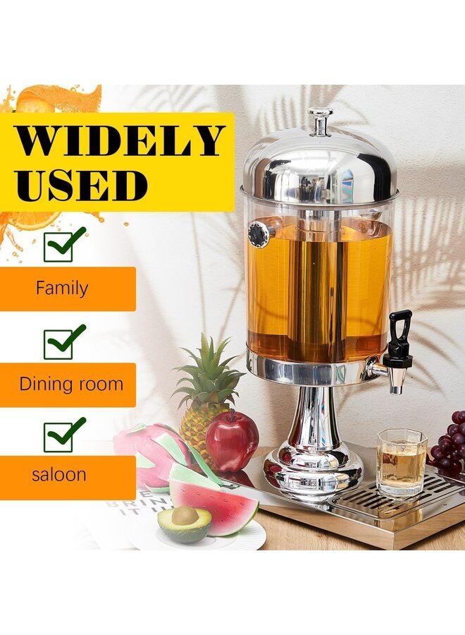 موزع مشروبات جافيوست، موزع مشروبات سعة 8 لتر للحفلات، موزع مشروبات ساخنة وباردة مع حاوية ثلج وصواني تنقيط من الفولاذ المقاوم للصدأ للحفلات، بوفيه تقديم المشروبات الباردة والبيرة - Image 2