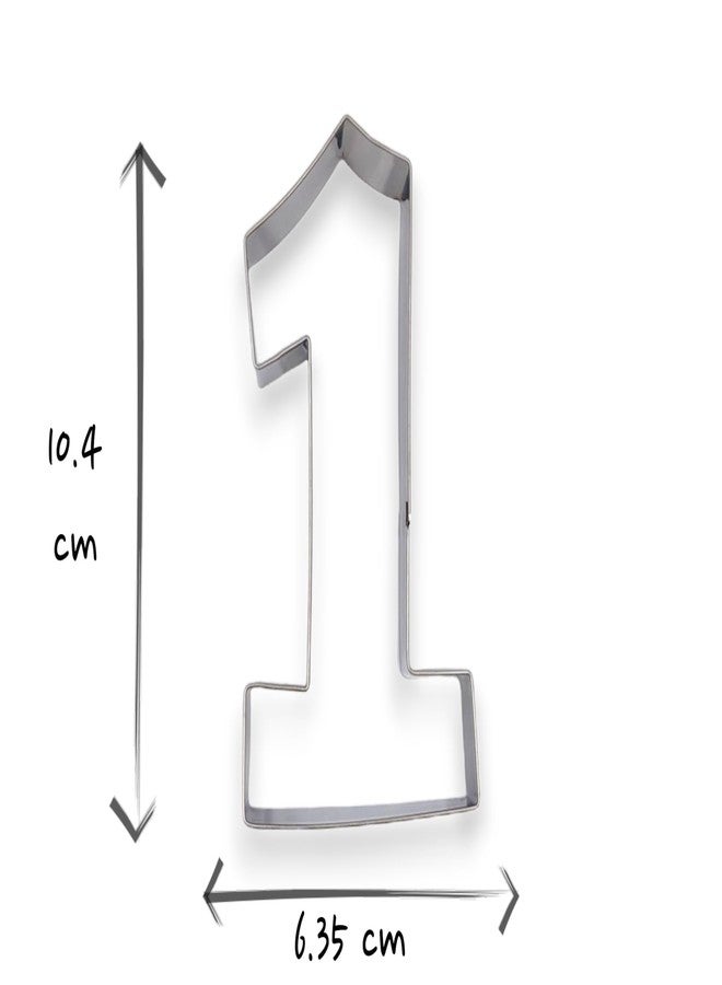 JOKUMO 1 Number One Shape Cookie Cutter 4” Birthday Letter Cookie Cutter Mold- 18/0 Stainless Steel - Image 2