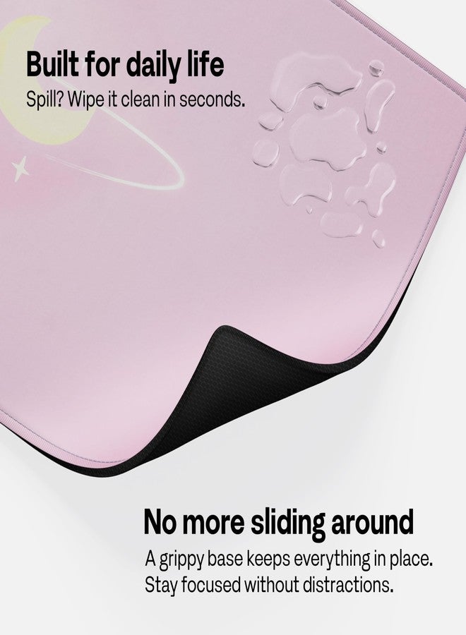 Pixio Mouse Pads - 36 x 16 inch XXL Celestial Love Pink Multifunctional Large Desk Mats for Gaming, Office, Desktop Anti-Slip Waterproof Washable Computer Mouse Mat - Image 3