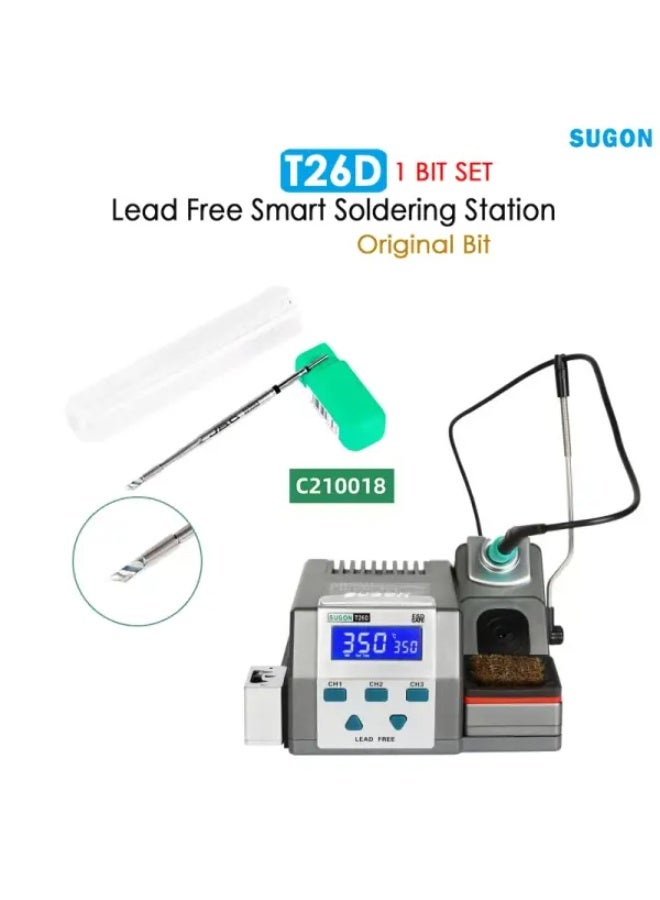 محطة لحام Sugon T26D خالية من الرصاص 2S مكواة لحام سريعة التسخين مع 1 BIT C210-018