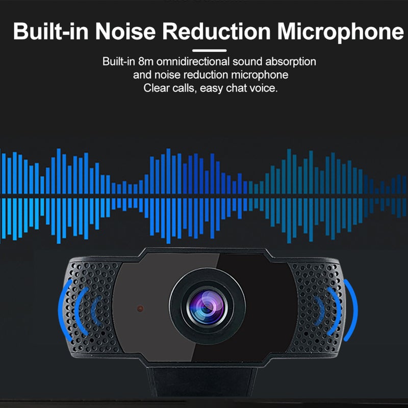 1080P Clear Webcam 2MP USB Computer Camera Built-in Noise Reduction Microphone,  Manual Focus Lens, Widely Compatible, Suitable to Live Streaming, Online Teaching, Video Call, Video Conference,etc. - Image 3