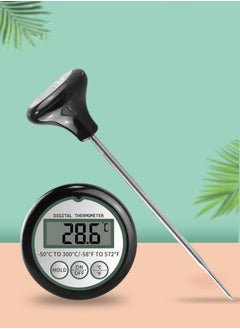 ELFSA Thermometer Kitchen Suitable for Milk Coffee and Water Black Length 120mm  - Image 1