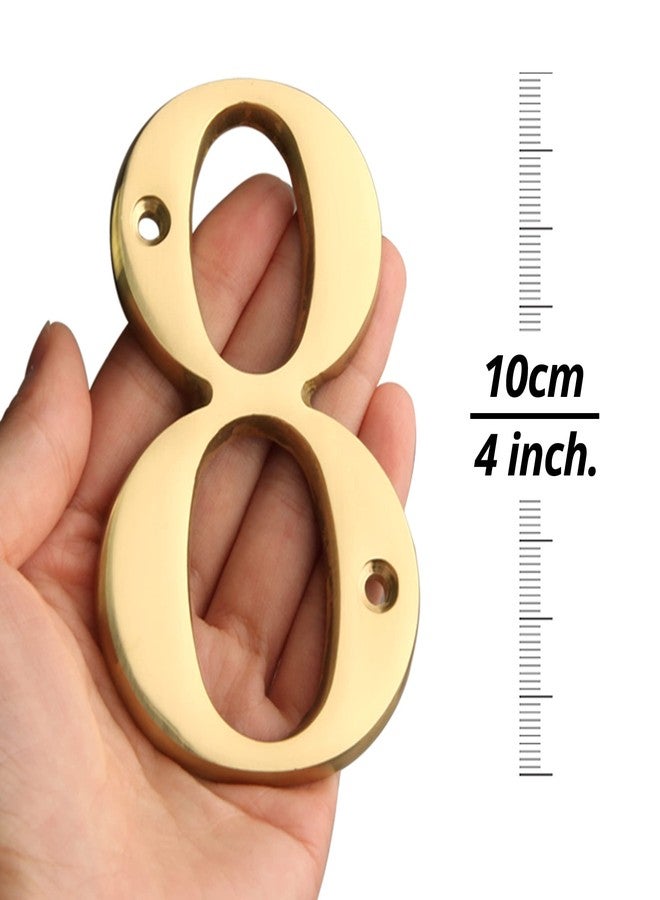HASWARE 4 Inch Brass Modern Curvy House Numbers for Outside Polished Brass Finish Stylish Door Signage Plaque Street Home Address Numerals (1, Brass) - Image 2