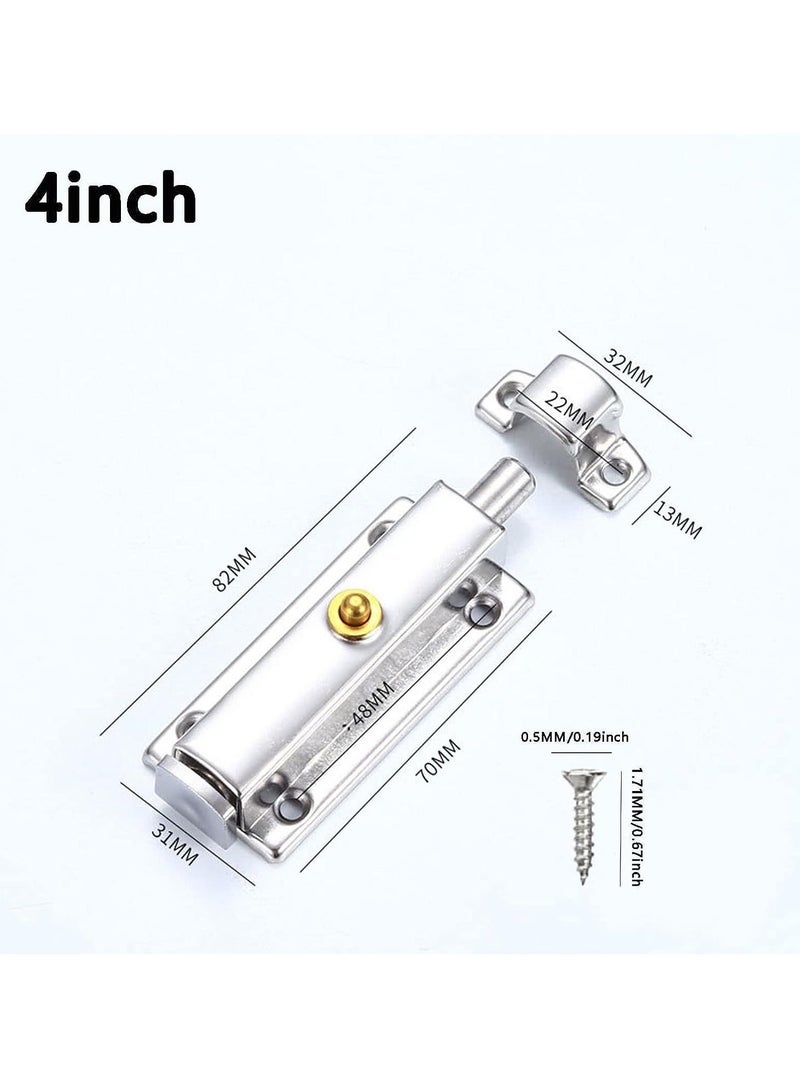 2 Pack Polished Chrome Door Bolt Bathroom Lock Portable Silver Black Bolts for Internal Doors  - Image 5