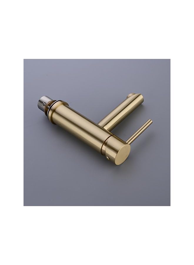 The Bros Brass Brushed Gold Single Lever Bathroom Basin Mixer Tap Sink Faucet,Short - Image 5