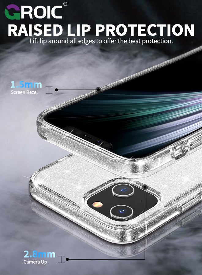 GROIC جراب لامع متوافق مع iPhone 15 Plus، مع واقي شاشة 3X + واقي عدسة كاميرا 3X، غطاء هاتف شفاف لامع رفيع مقاوم للصدمات، غطاء TPU ناعم لهاتف iPhone 15 Plus مقاس 6.7 بوصة - Image 4