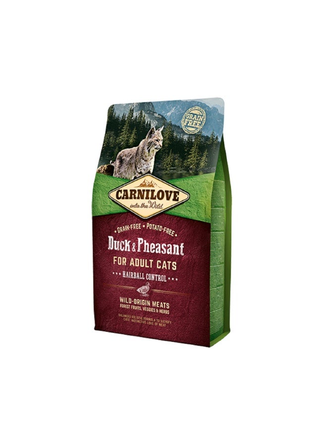 CARNILOVE Duck & Pheasant for Adult Cats – Hairball Control 6 KG