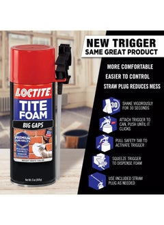 Loctite Loctite Tite Foam PU sealant(White), Expanding Foam for large gaps filling, keeps dust and pests aways, DIY dries fast, waterproof no shrinkage easy application doors PVC pipe bathroom, AC ducts 340g  - Image 2