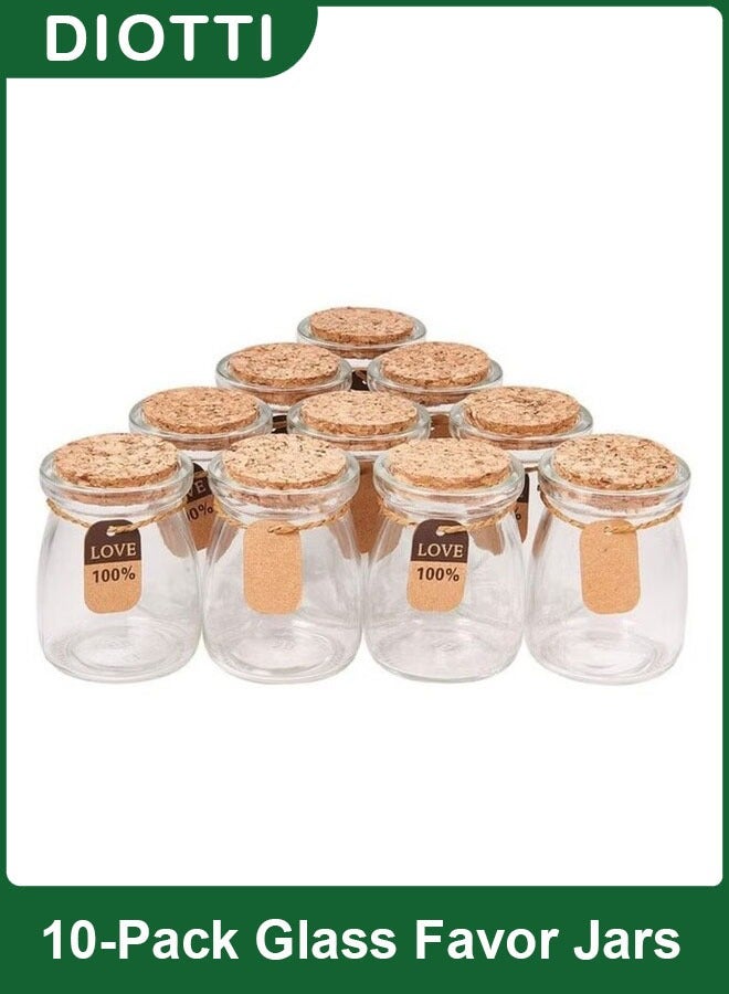 ديوتي مجموعة من 10 برطمانات زجاجية لحفظ الهدايا مع غطاء من الفلين - Image 1