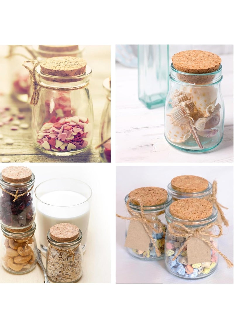 DIOTTI 10 Pack Glass Favor Jars with Cork Lid, 3.4 oz Small Glass Pudding jar Bottles for Wedding Favor, Baby Shower, Party Favor, Gift Jars for Candy, with Label Tags and String - Image 5