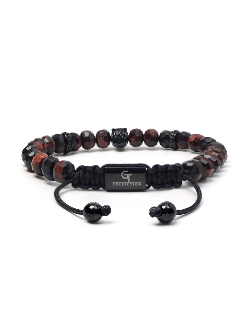 Lunnora Red Tiger Eye Natural Stone Bead Bracelet with Black Arabian Horse – Bracelet for Men, Men’s Bracelet, Gifts for Men, Bracelets for Men – 100% Natural, Adjustable One Size Fits All - Image 3
