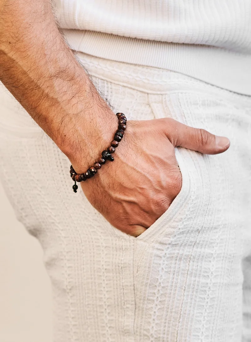 Lunnora red Red Tiger Eye Natural Stone Bead Bracelet with Black Arabian Horse – Bracelet for Men, Men’s Bracelet, Gifts for Men, Bracelets for Men – 100% Natural, Adjustable One Size Fits All for Men | Best Price UAE