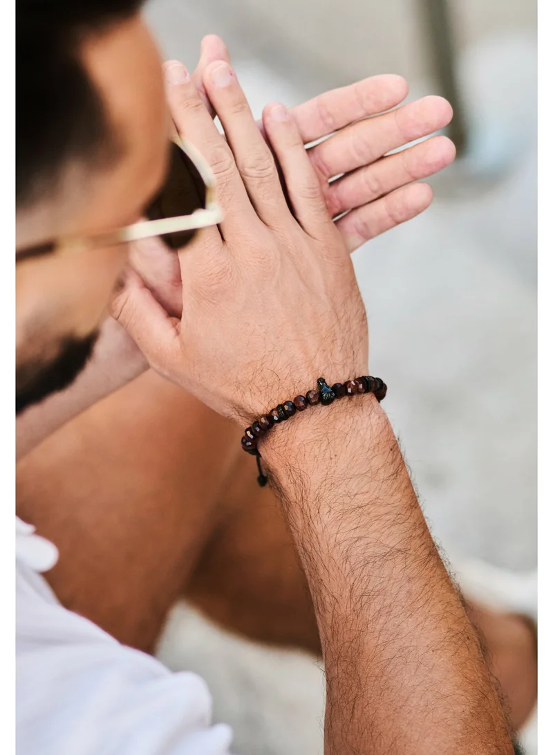 Lunnora red Red Tiger Eye Natural Stone Bead Bracelet with Black Arabian Horse – Bracelet for Men, Men’s Bracelet, Gifts for Men, Bracelets for Men – 100% Natural, Adjustable One Size Fits All for Men | Best Price UAE