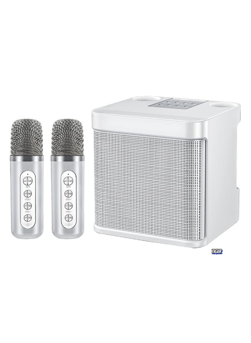 TIGER Karaoke Machine with 2 Wireless Microphones for Adults & Kids | Portable Bluetooth Speaker PA System | Singing Machine with Echo & Vocal Cut | Supports TF, AUX-in for Home Party, Meetings & Events - Image 1