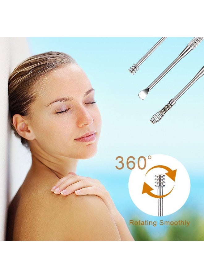 MileMelo 7 Pcs Ear Pick Earwax Removal Kit, Ear Cleansing Tool Set, Ear Curette Ear Wax Remover Tool with Cleaning Brush and Storage Box, Sliver - Image 5