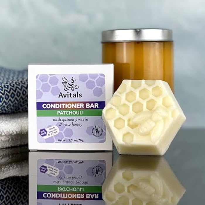 Avitals Patchouli Conditioner Bar – Quinoa Protein & Honey – Handmade in FLX - Image 3