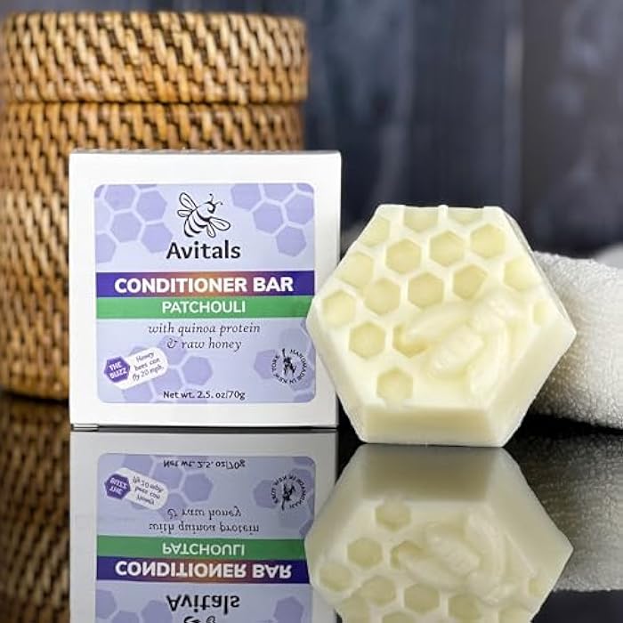 Avitals Patchouli Conditioner Bar – Quinoa Protein & Honey – Handmade in FLX - Image 4